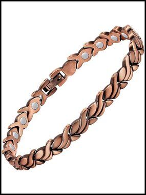 Magnetic Therapy Copper Bracelet with Ultra Strong Neodymium Magnets, Adjustable